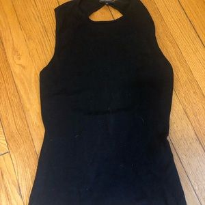 Black backless tank top